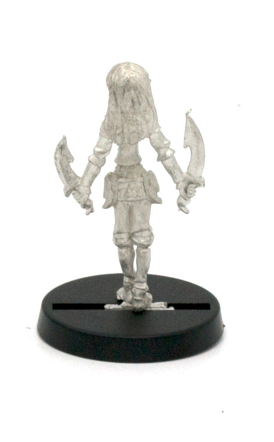 Unpainted pewter Elf Rogue miniature, 34mm tall, another view