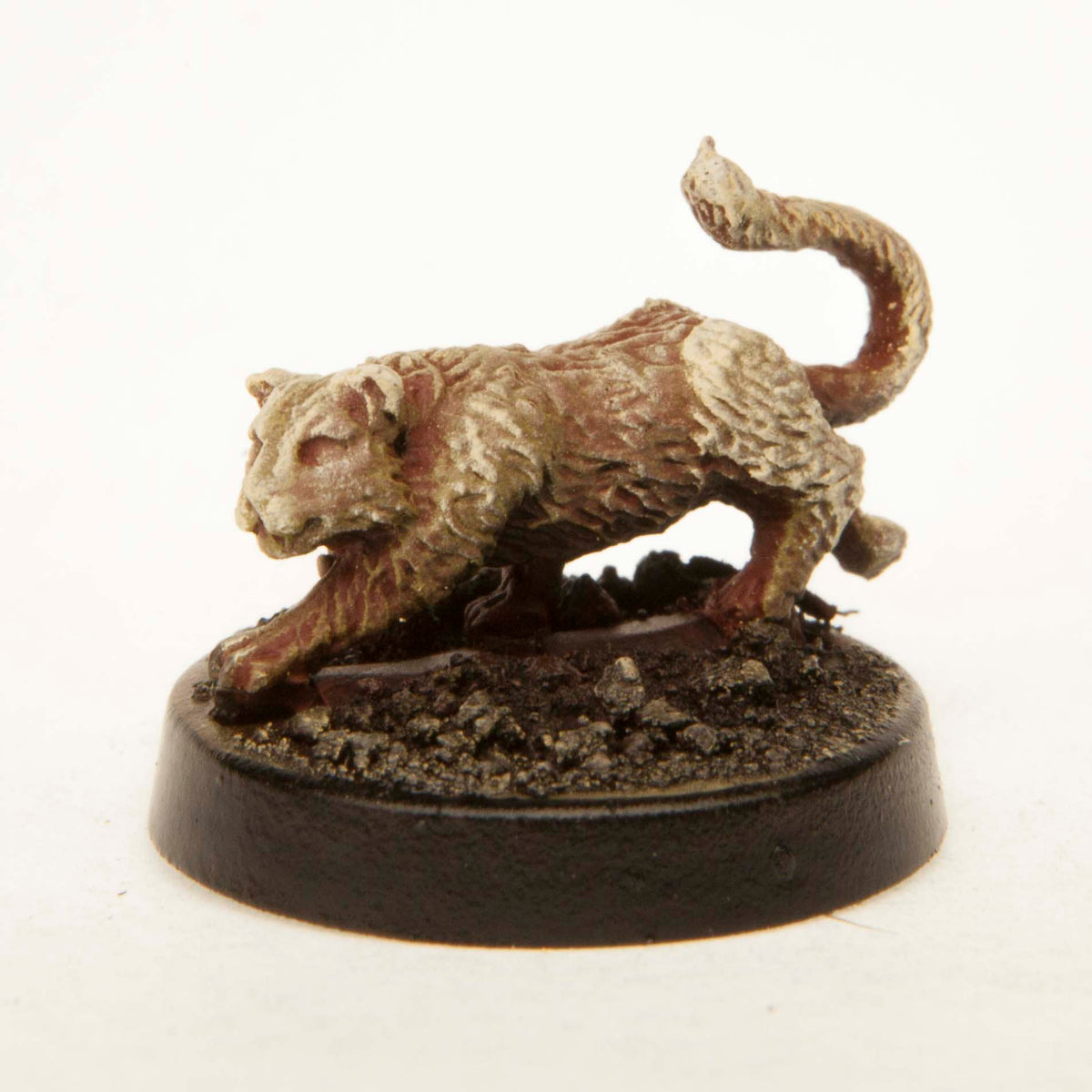 Primed pewter Cat miniature, 14mm tall