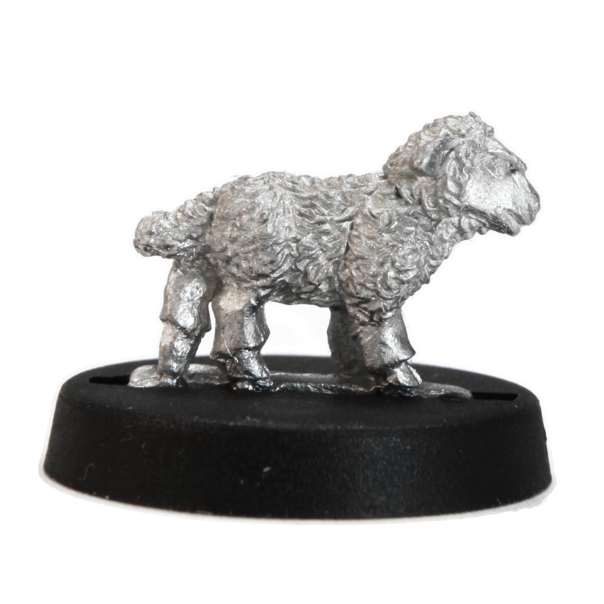 Unpainted pewter Lamb miniature, 10mm tall