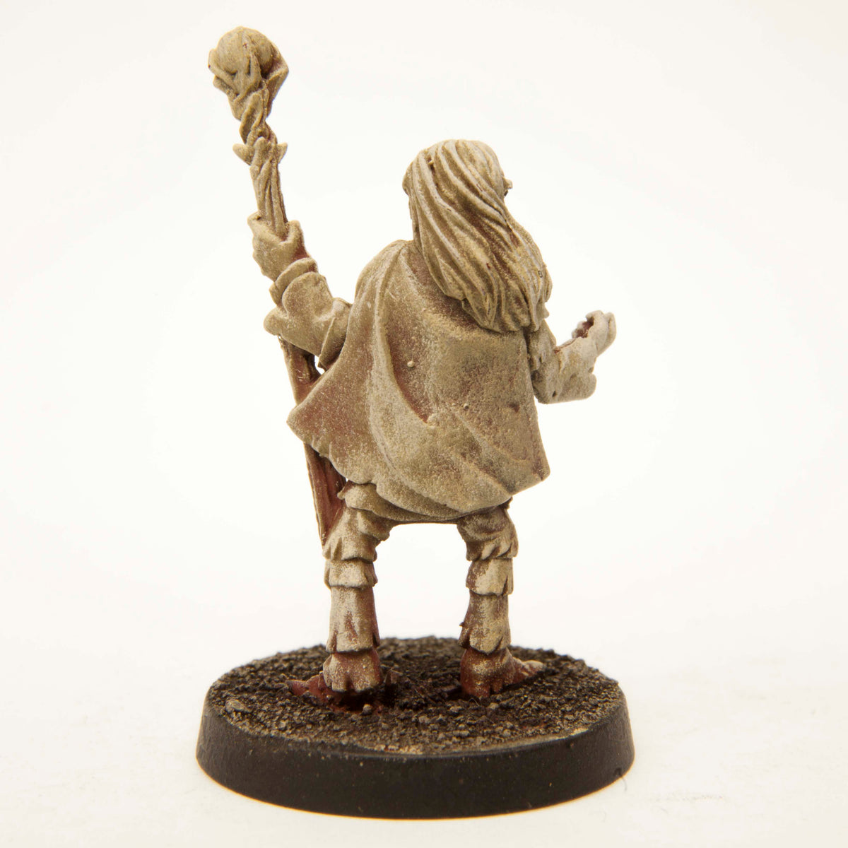 Primed pewter Elf Wizard miniature, 38mm tall, another view