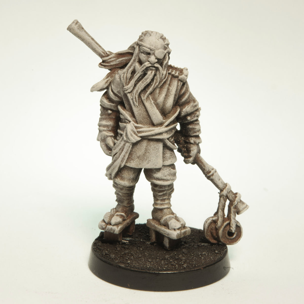 Primed pewter Human Monk miniature, 38mm tall