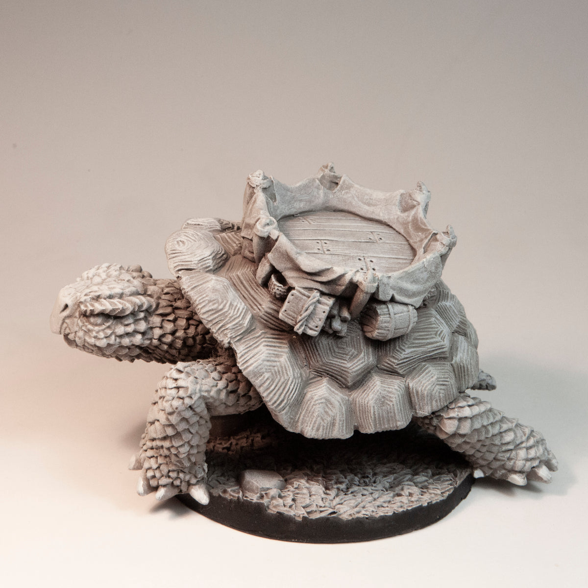 Primed resin Great Tortoise miniature, 57mm tall, another view
