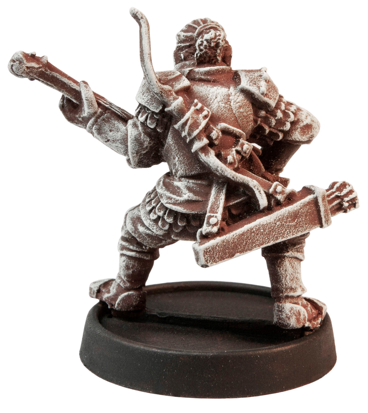 Primed pewter Male Human Bard miniature, 33mm tall, another view