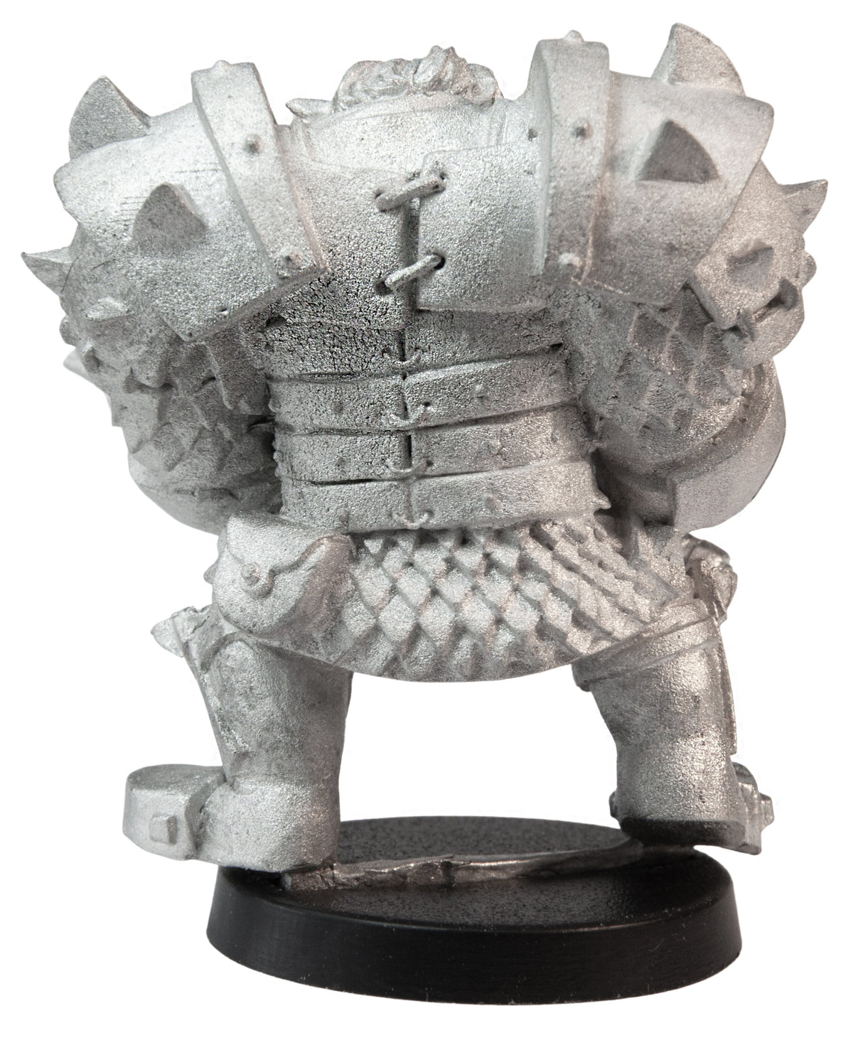 Unpainted pewter Male Orc Warrior miniature, 42mm tall, another view