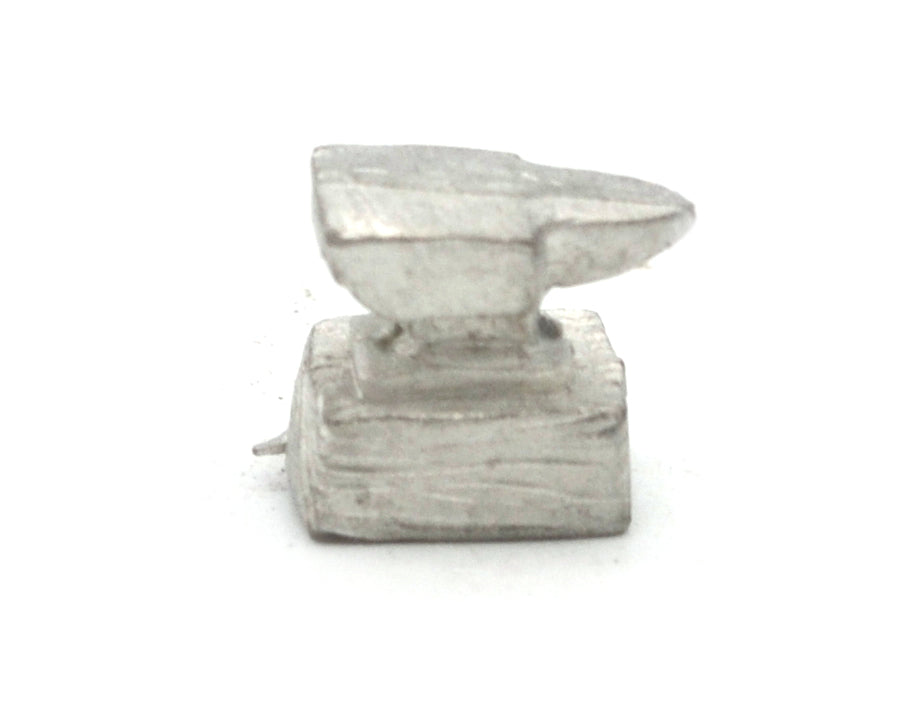 Unpainted pewter Anvil Accessory miniature, 7mm tall, another view