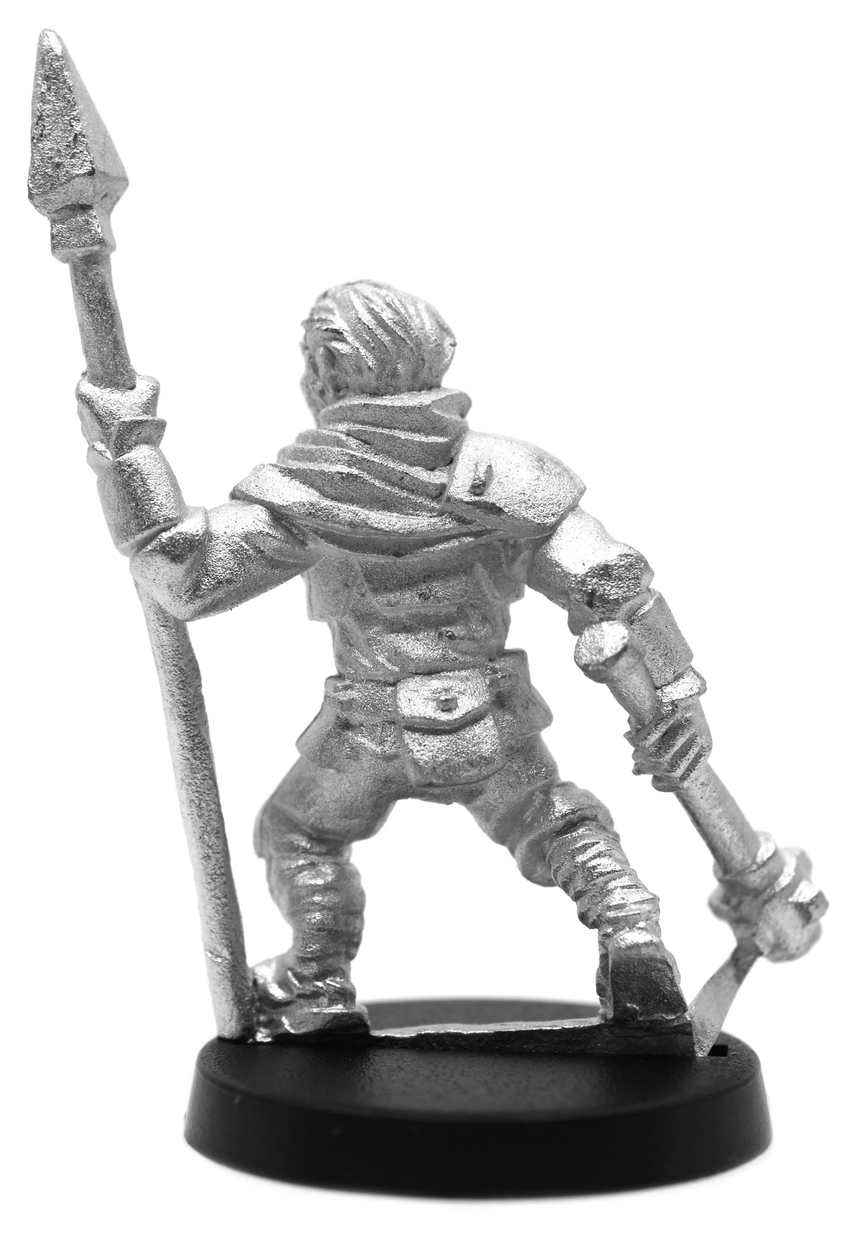 Unpainted pewter Male Human Guardsman miniature, 44mm tall, another view
