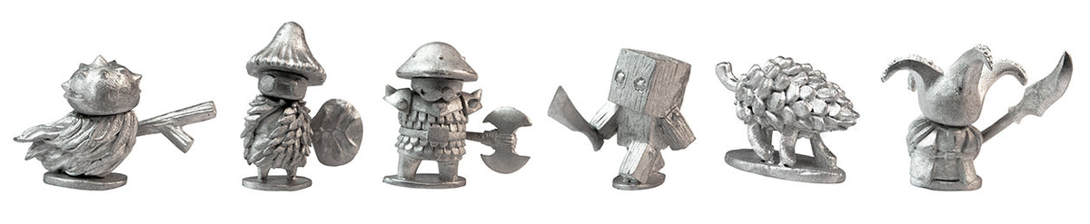 Stonehaven Adventurers 2020 - 6 Piece Mushroom Folk Set E, unpainted pewter miniatures