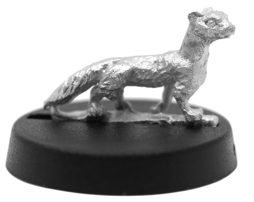 Unpainted pewter Another Ferret miniature, 10mm tall, another view