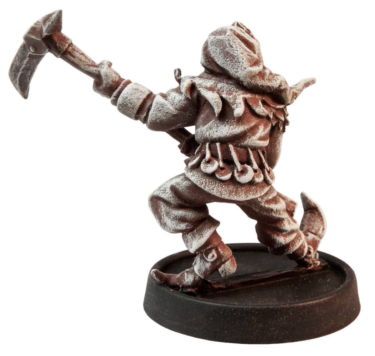 Primed pewter Male Human Jester miniature, 35mm tall, another view