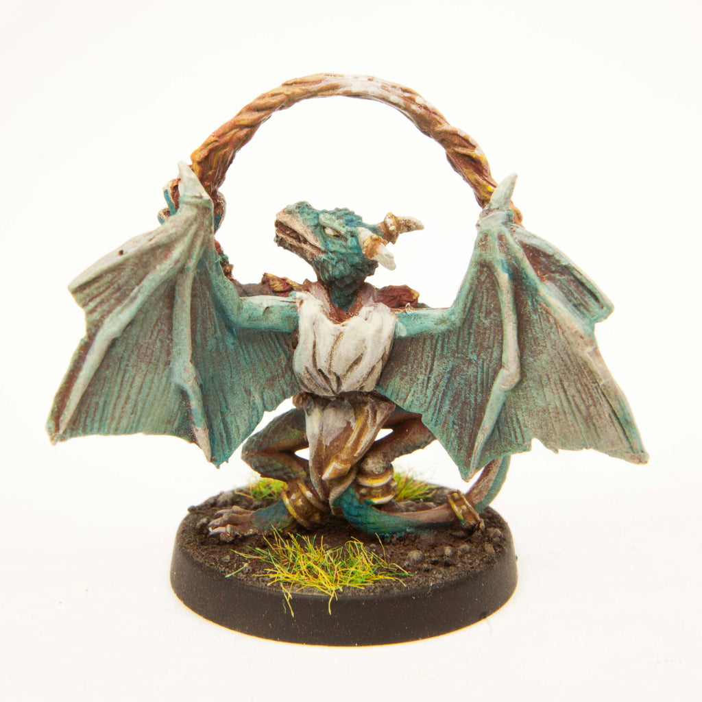 Kobold Mage Lord miniature, painted example (ships unpainted), another view