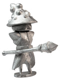 Unpainted pewter Mushroom Mage with Crystal Staff miniature, 39mm tall