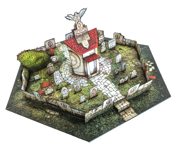 Graveyard Pop-Up Terrain, 12 Inch - Digital Download - Printing & Assembly Required