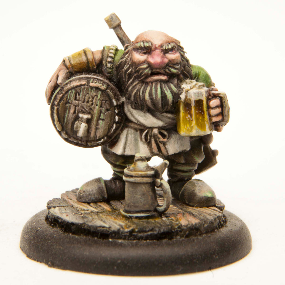 Dwarf Brewmaster miniature, painted example (ships unpainted)
