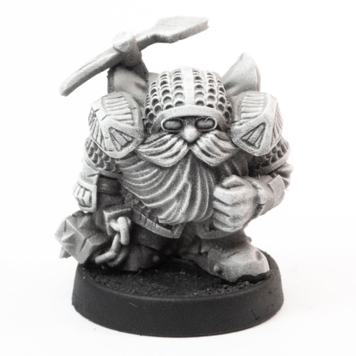Unpainted pewter Duergar Dungeoneer miniature, 30mm tall, another view