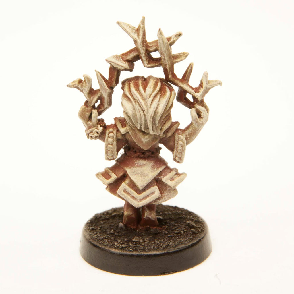 Primed pewter Halfling Mage miniature, 33mm tall, another view