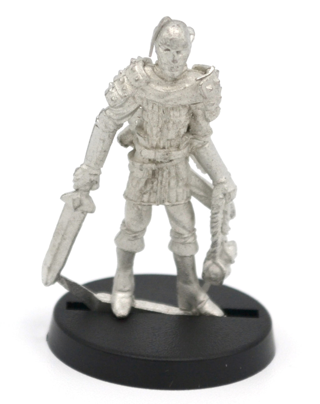 Unpainted pewter Elf Raider miniature, 34mm tall, another view