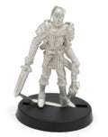 Unpainted pewter Elf Raider miniature, 34mm tall, another view