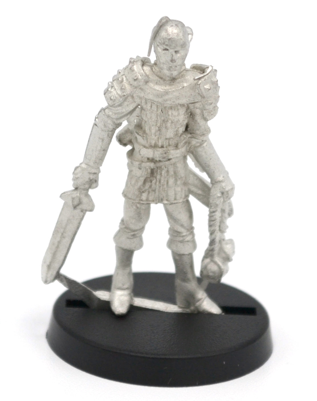 Unpainted pewter Elf Raider miniature, 34mm tall, another view
