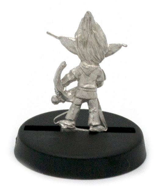 Unpainted pewter Gnome Boy miniature, 19mm tall, another view