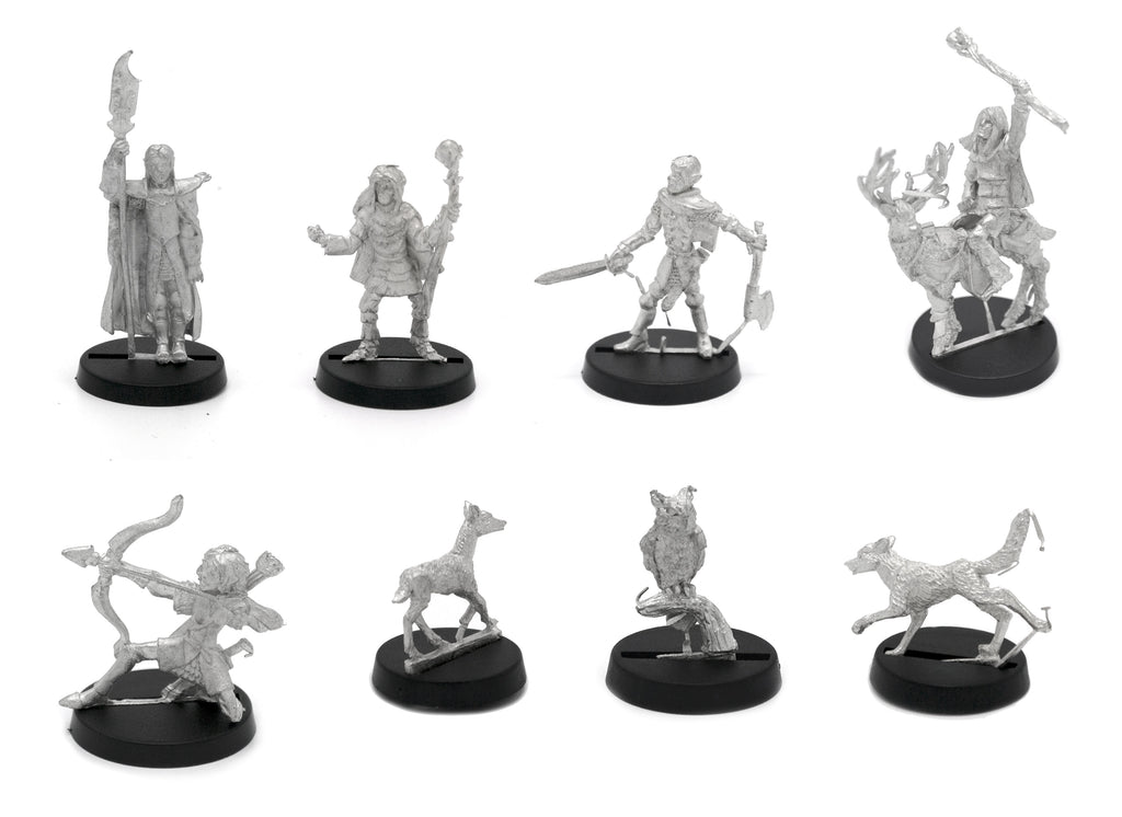 8 Piece Kral's Champions Set, unpainted pewter miniatures