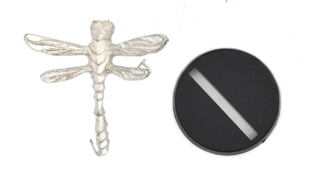 Unpainted pewter Dragonfly miniature, 30mm long