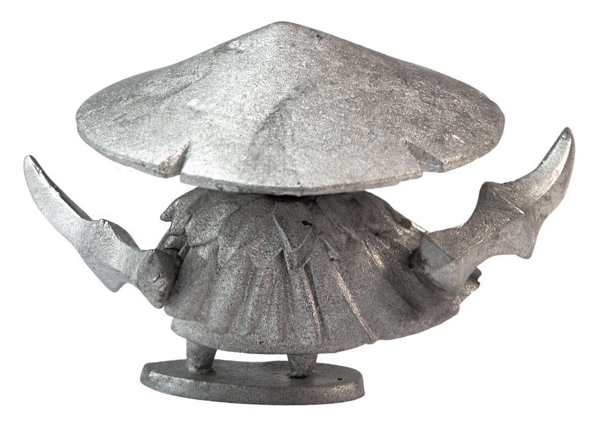 Unpainted pewter Mushroom with Thorn Daggers miniature, 24mm tall, another view