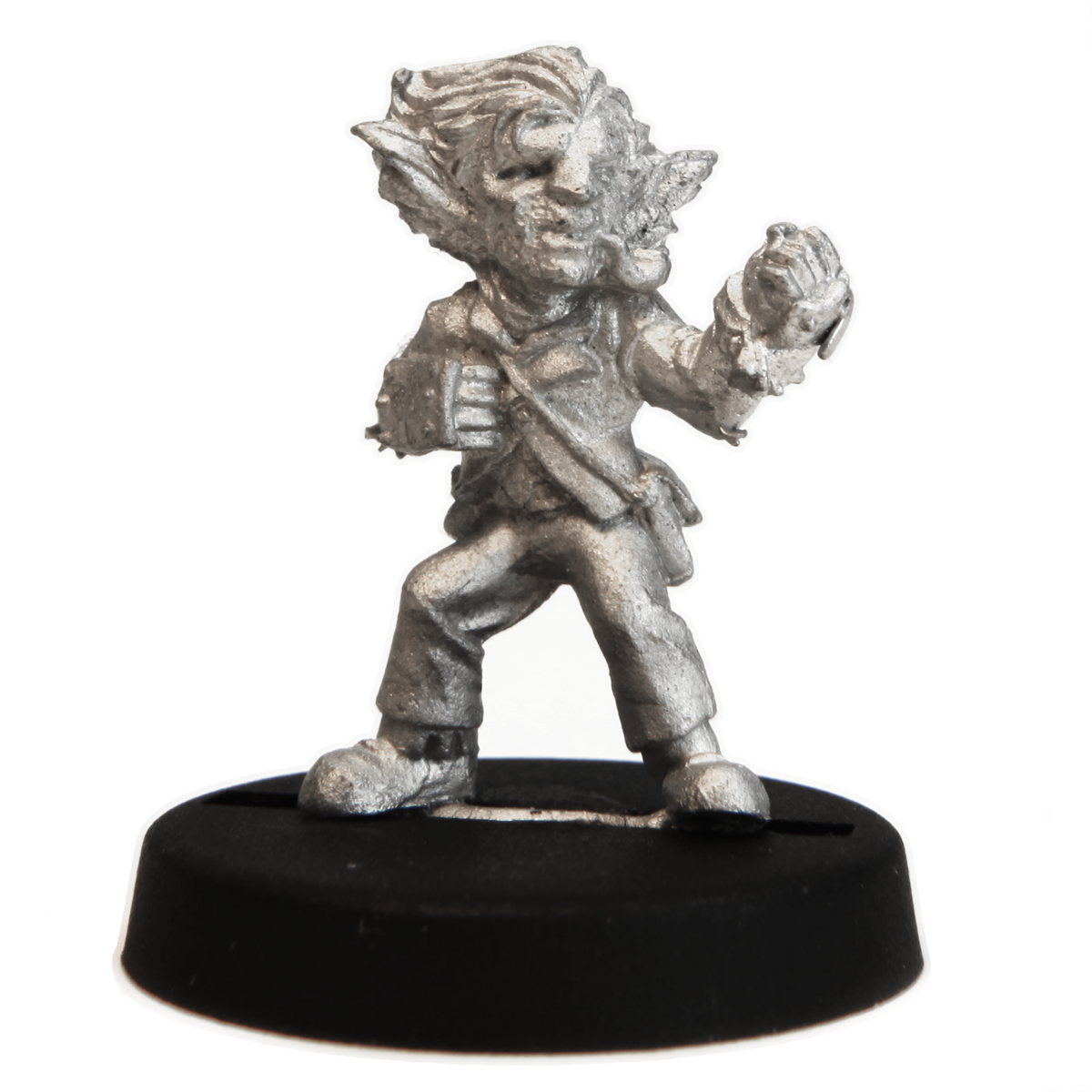 Unpainted pewter Gnome Monk miniature, 20mm tall