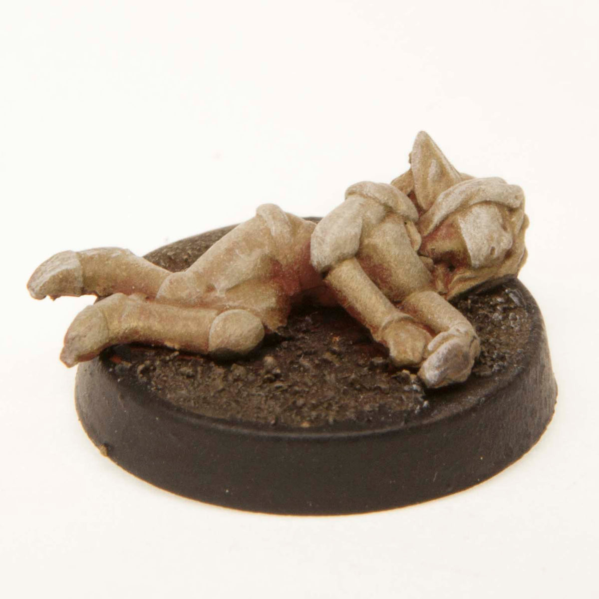 Primed pewter Gnome Unconscious miniature, 20mm long