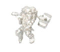 Unpainted pewter Halfling Berserker Rider miniature, 30mm tall, another view