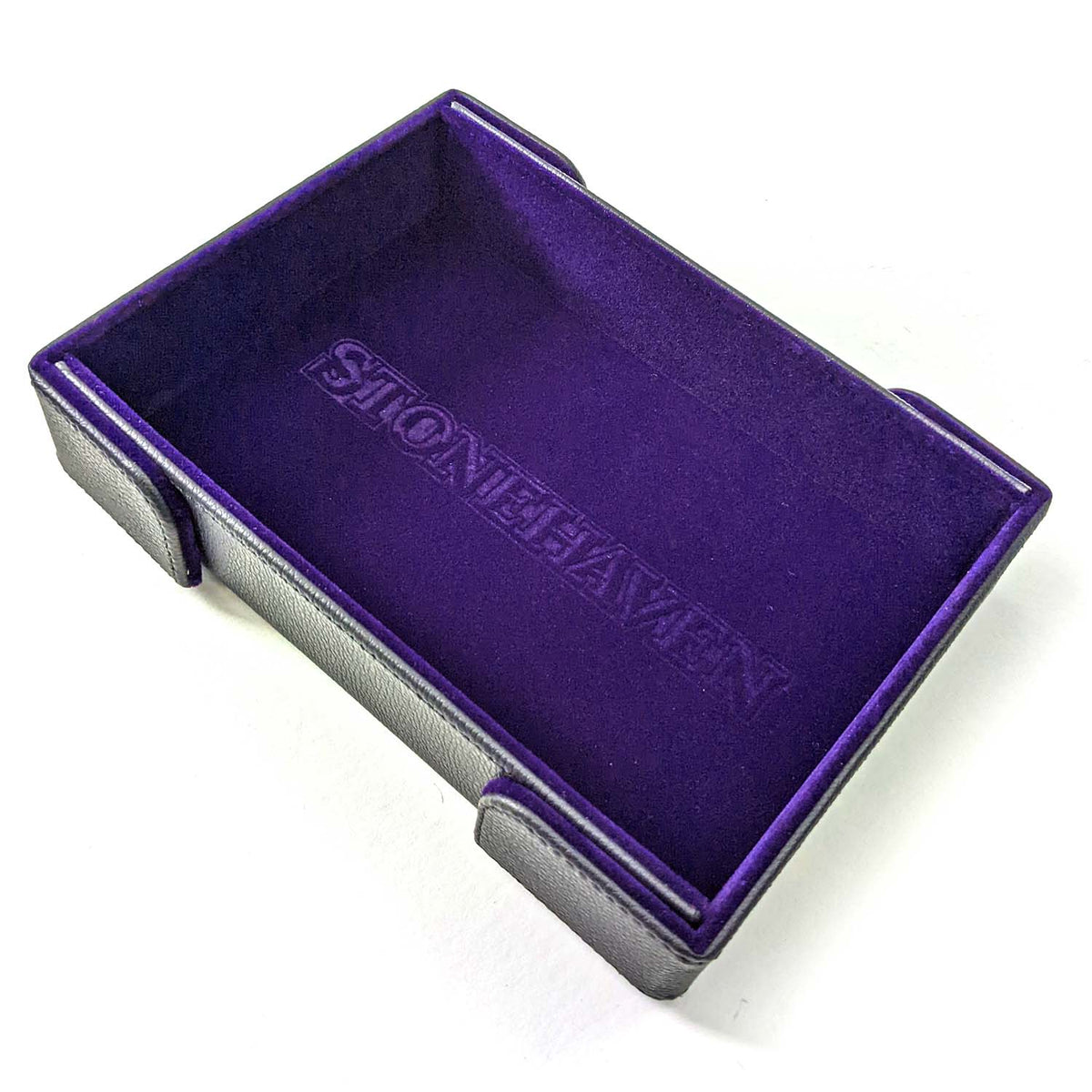 Stonehaven Royal Purple Velvet and PU Leather Magnetic Dice Tray