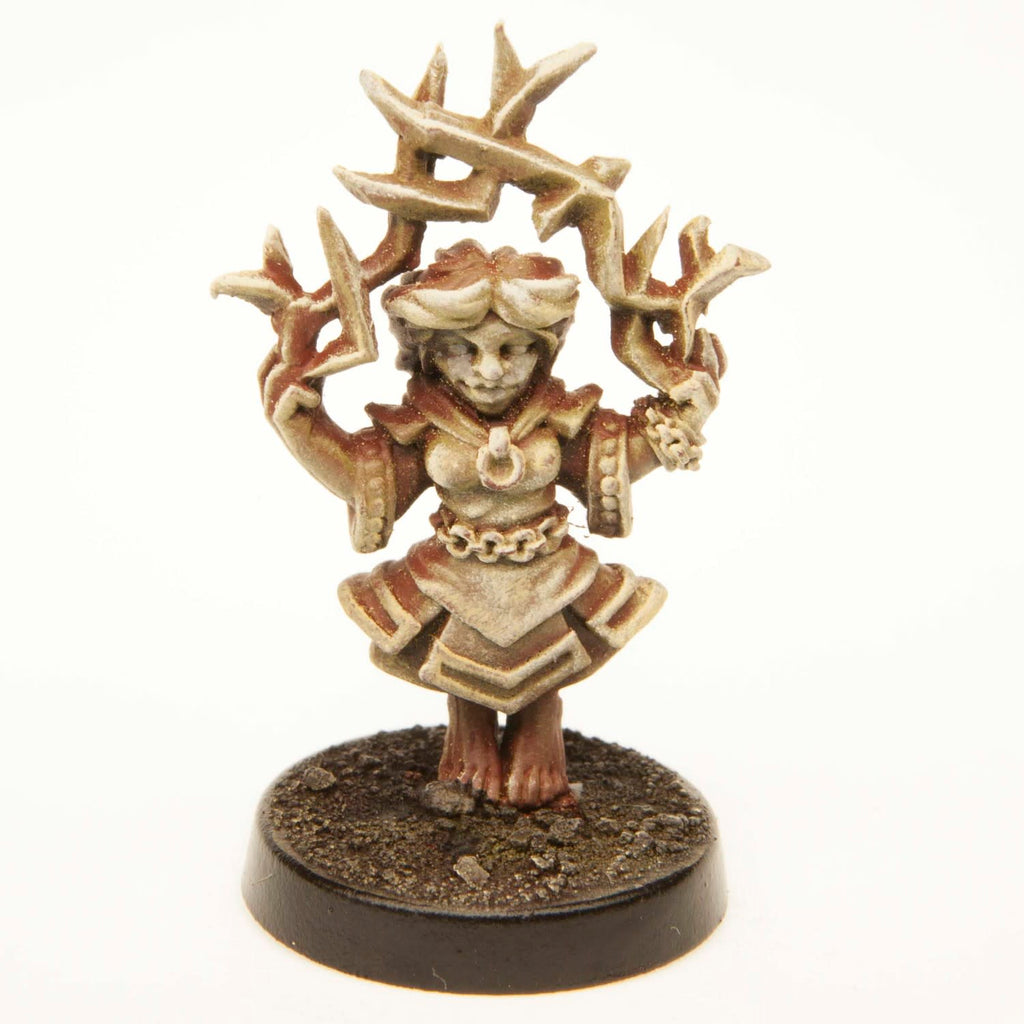 Primed pewter Halfling Mage miniature, 33mm tall