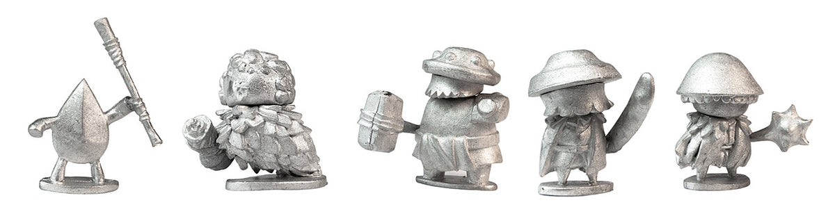 Stonehaven Adventurers 2020 - 5 Piece Mushroom Folk Set A, unpainted pewter miniatures