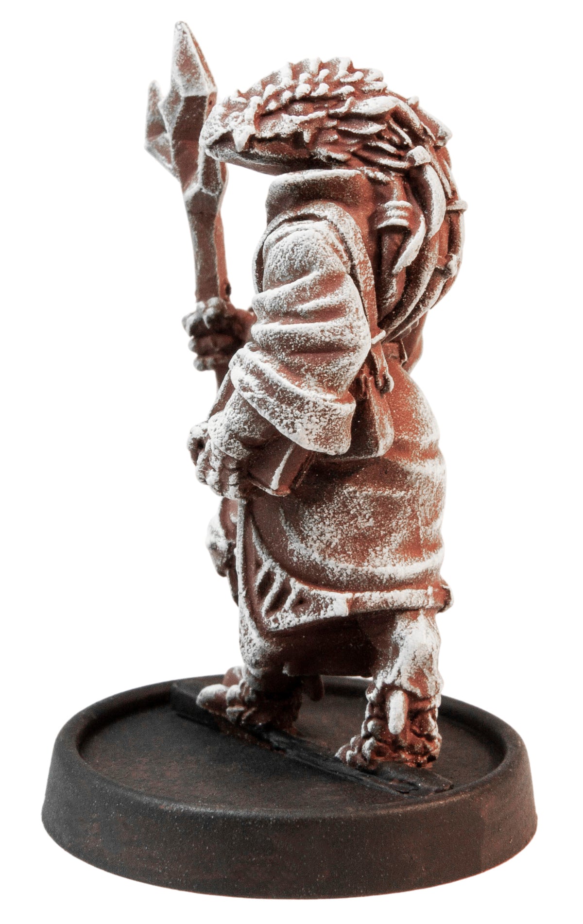 Primed pewter Half-Dragon Wizard miniature, 38mm tall