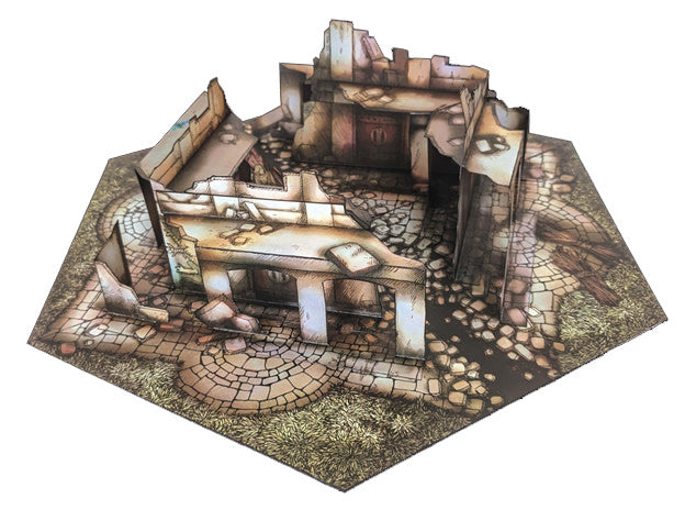 Ruins Pop-Up Terrain, 12 Inch - Digital Download - Printing & Assembly Required