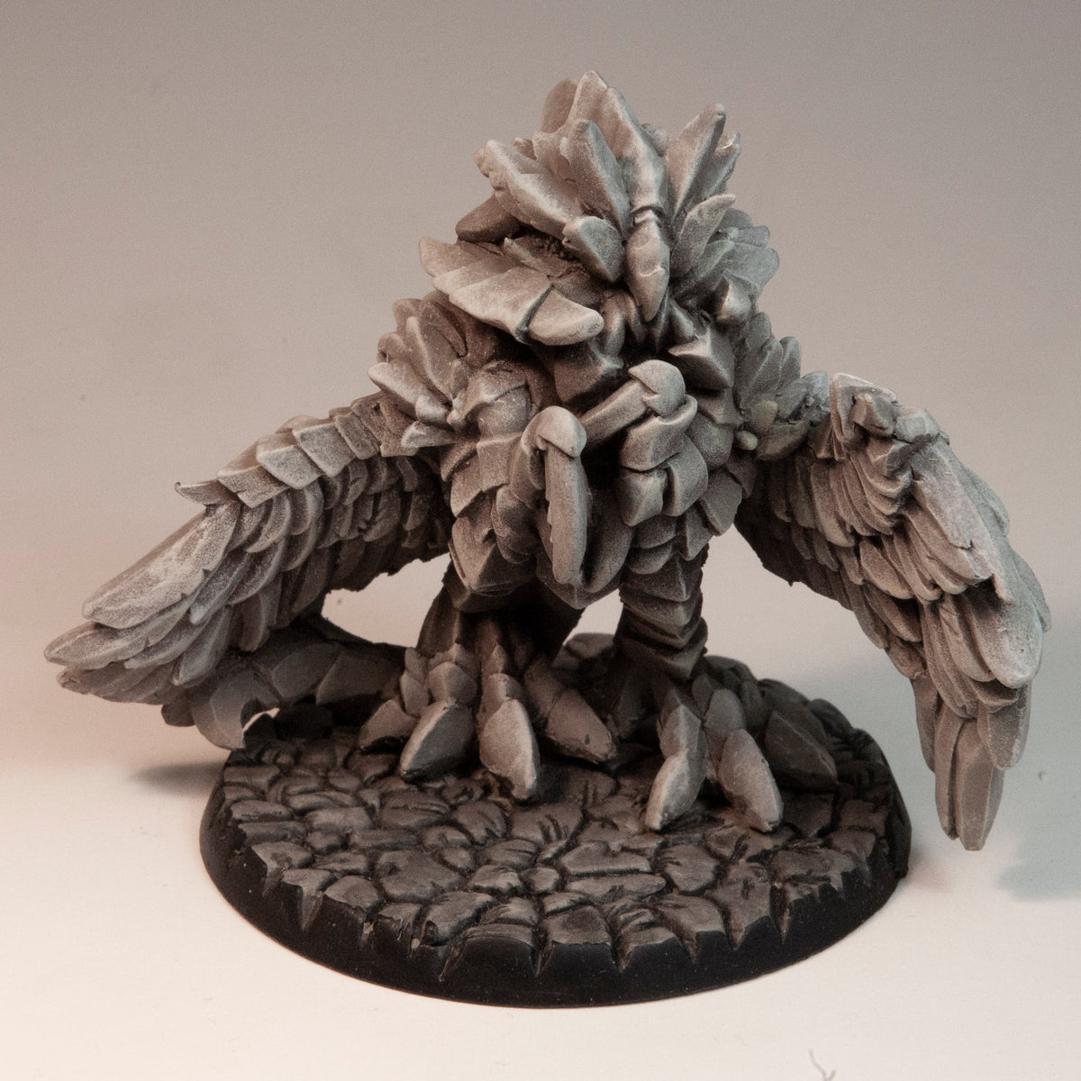 Primed resin Dire Owl miniature, 66mm tall
