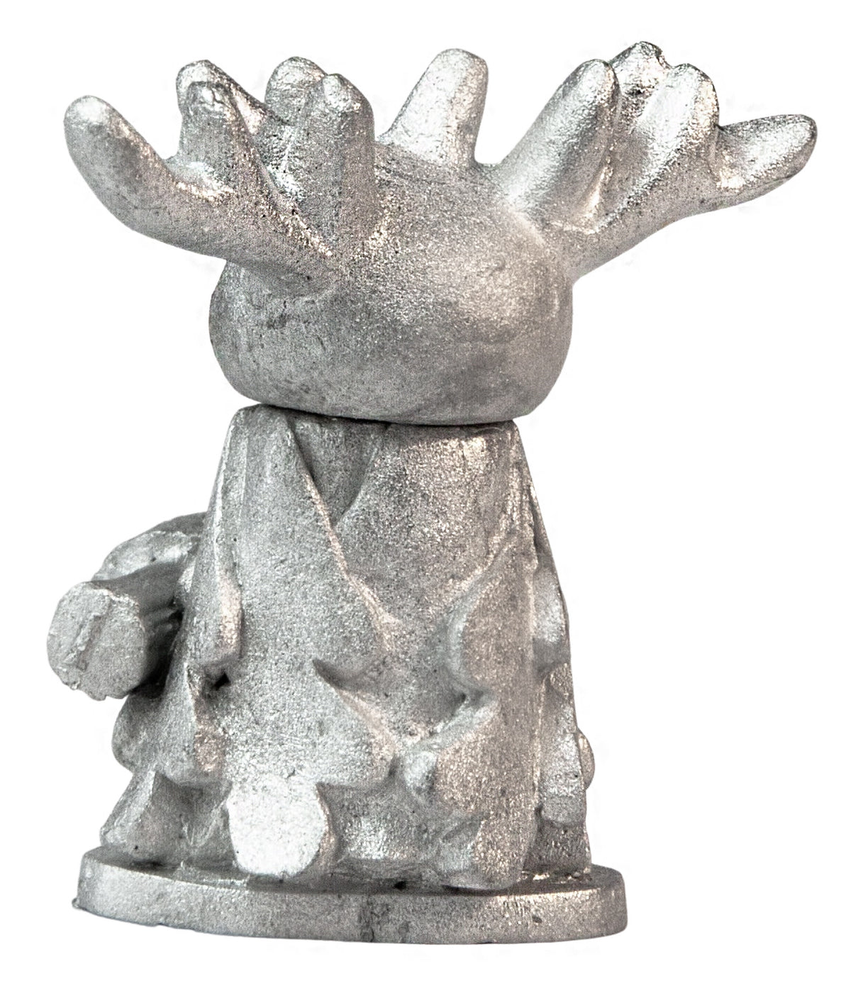 Unpainted pewter Mushroom Druid with Oak Club miniature, 26mm tall, another view