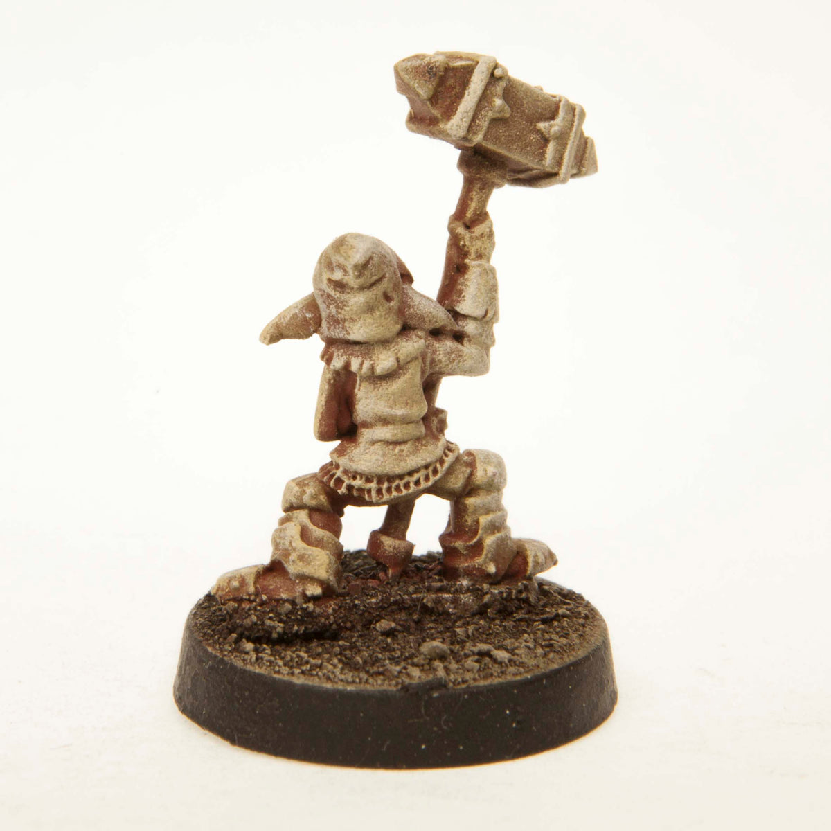 Primed pewter Gremlin Striker miniature, 25mm tall, another view