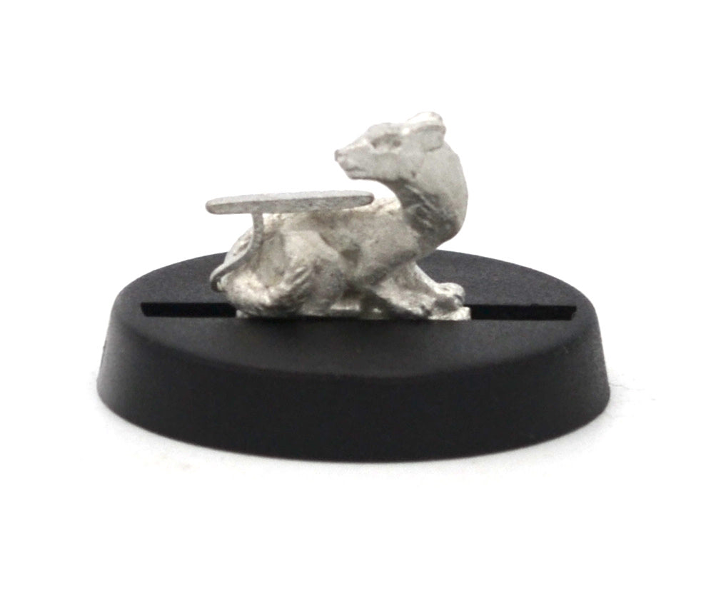 Unpainted pewter Ferret miniature, 8mm tall