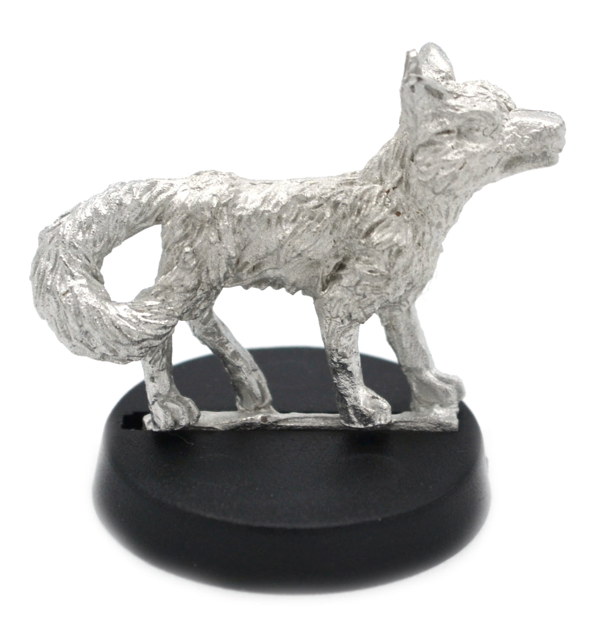 Unpainted pewter Large Fox miniature, 18mm tall, another view