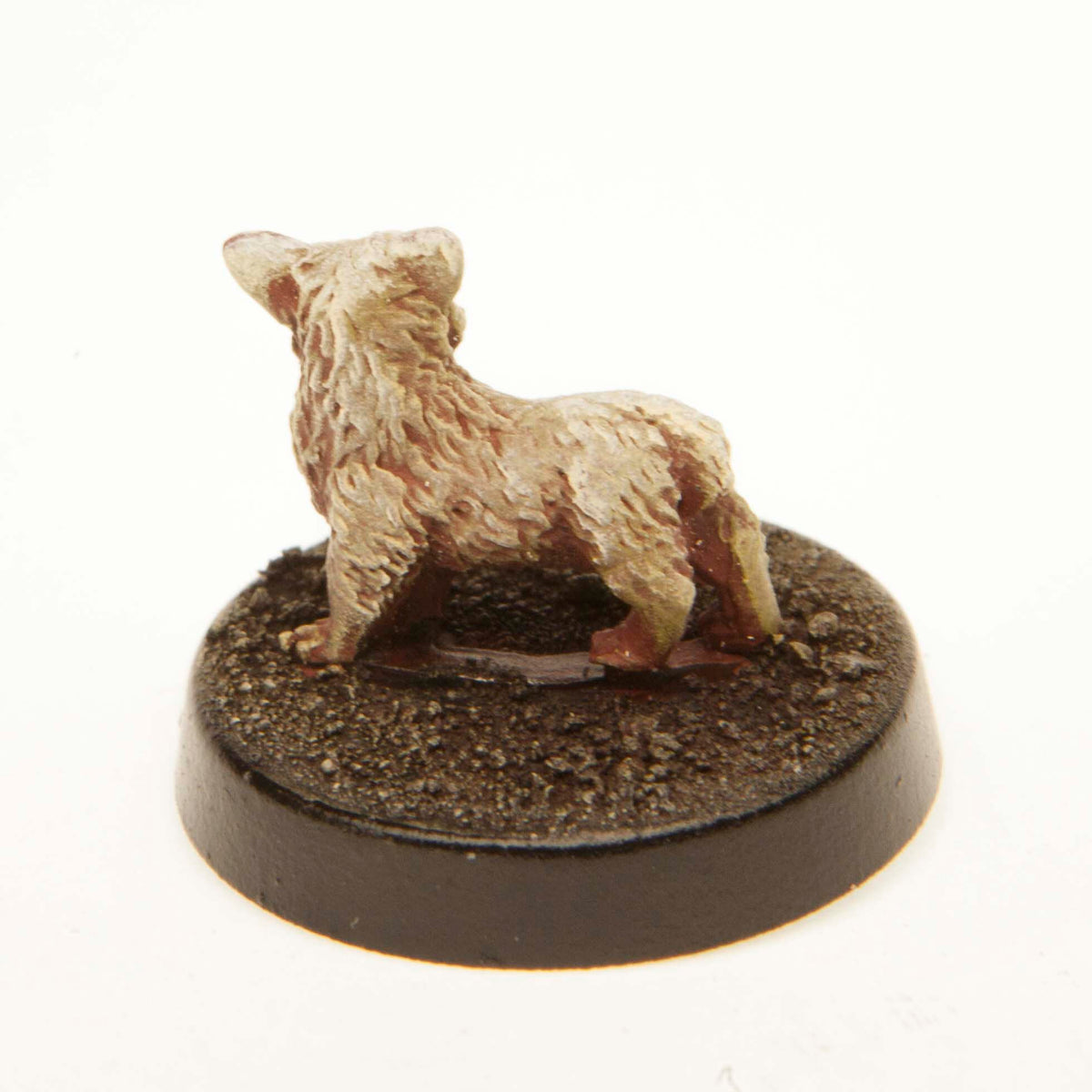Primed pewter Corgi miniature, 11mm tall, another view