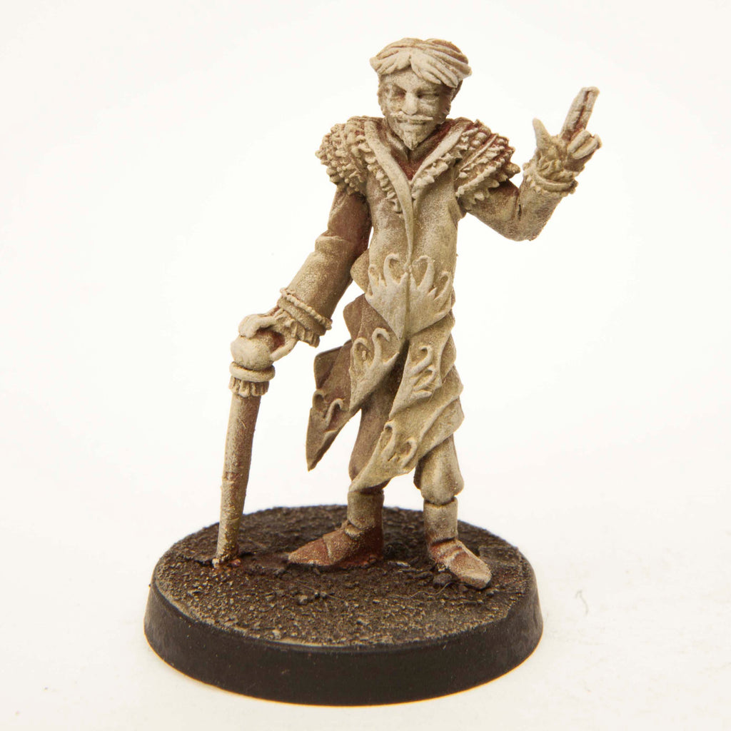 Primed pewter Elf Illusionist miniature, 31mm tall