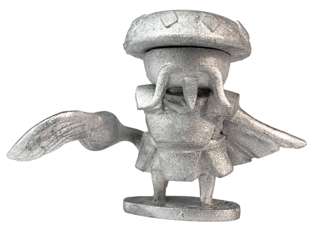 Unpainted pewter Mushroom with Maple Blade miniature, 25mm tall