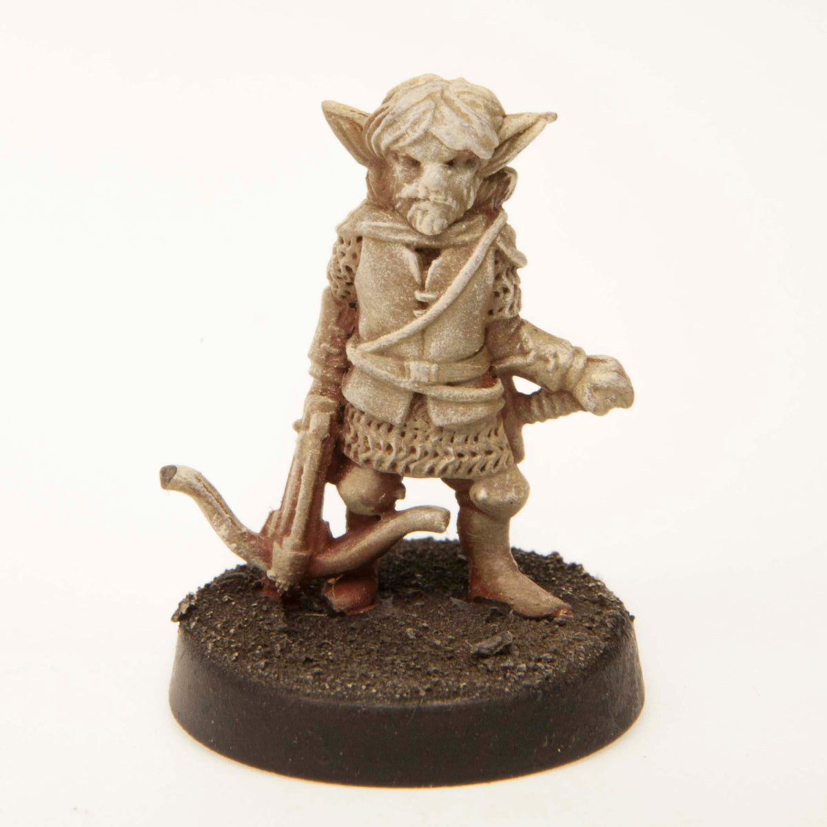 Primed pewter Gnome Ranger miniature, 24mm tall