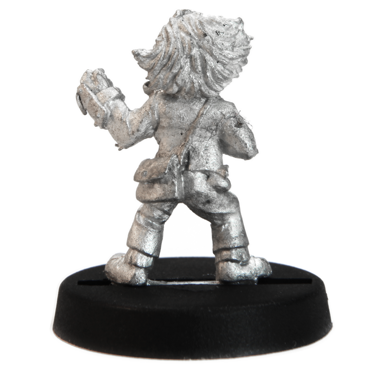 Unpainted pewter Gnome Monk miniature, 20mm tall, another view