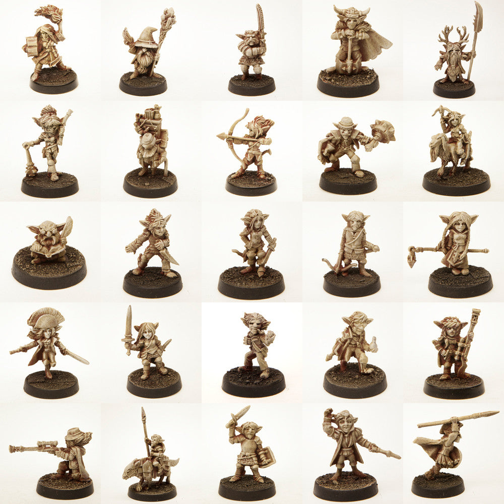 37 Piece Gnomes Set, primed pewter miniatures, another view