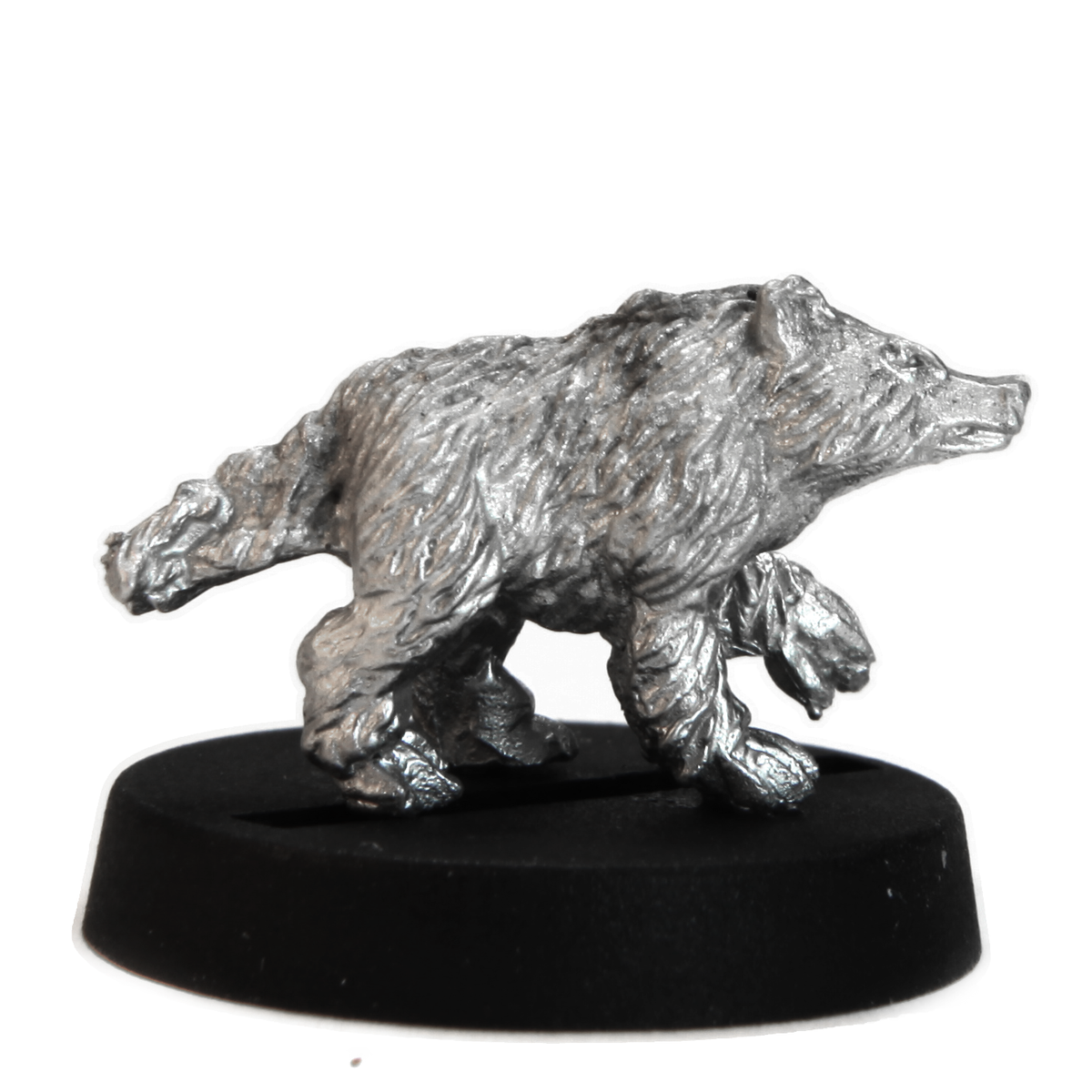 Unpainted pewter Badger miniature, 11mm tall