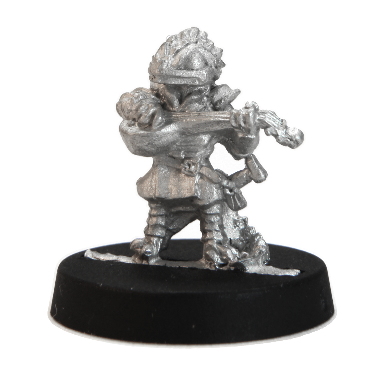Unpainted pewter Kobold Bard miniature, 17mm tall