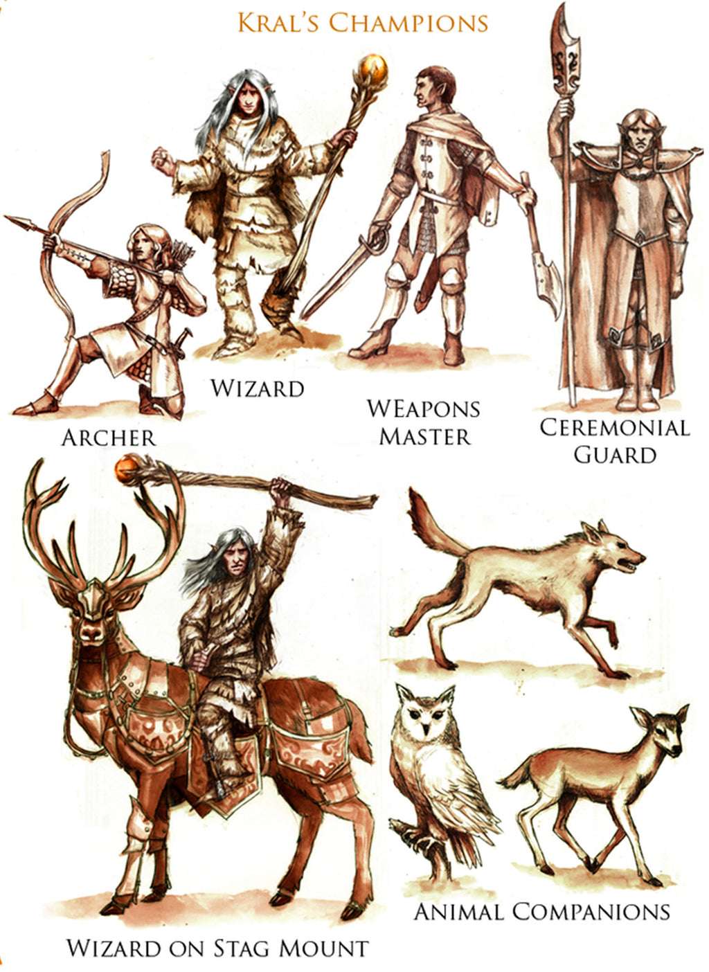 8 Piece Kral's Champions Set, character art