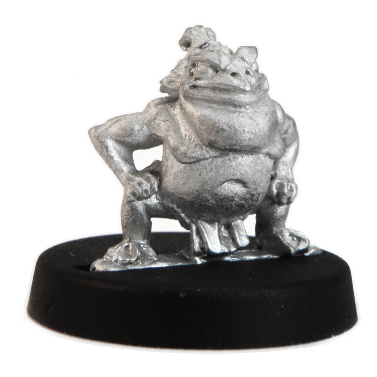 Unpainted pewter Grippli Sumo miniature, 19mm tall
