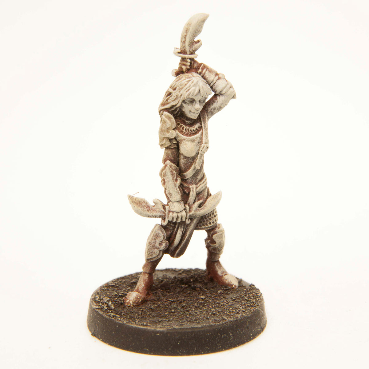Primed pewter Elf Thief miniature, 40mm tall